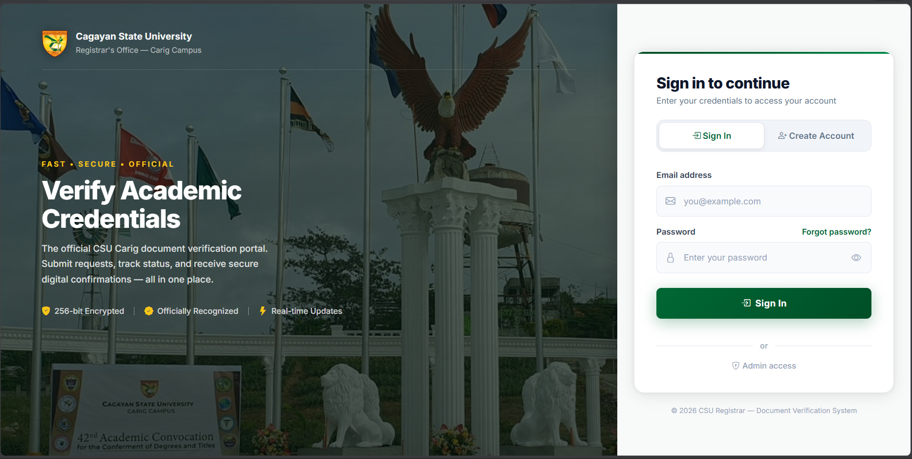Login Page Screenshot